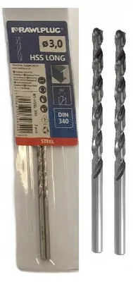 Produktbild von RAWLPLUG Verlängerter HSS-Bohrer 3x100mm für Metall 2St