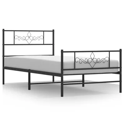 Immagine prodotto di vidaXL Struttura letto con testiera e pediera in metallo nero 75x190 cm