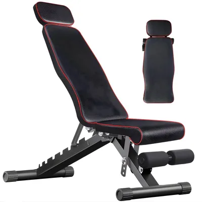 Produktbild von Hantelbank Klappbar Verstellbar – Multifunktionale Trainingsbank mit 7 Rückenpositionen & 4 Sitzwinkeln – Krafttraining Fitnessbank für Home Gym – Schwarz