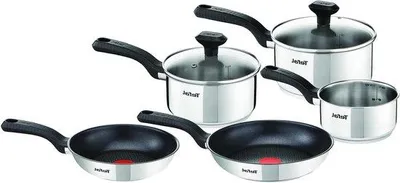 Immagine prodotto di Set da cucina a induzione - 3 pezzi - coperchio smaltato - acciaio di alta qualità - cottura a basso consumo energetico