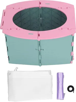 Produktbild von Kleinkind-Töpfchen, faltbar, PP, tragbare Babytoilette für Camping, Reisen, Langstreckenfahrten, Grün, Rosa