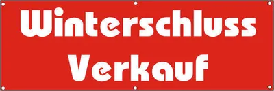 Produktbild von Werbeplane / Gerüstplane - p059 - Winterschlussverkauf - NEU - 200 cm x 67 cm - für Baustelle, Garten, Zaun oder Veranstaltung
