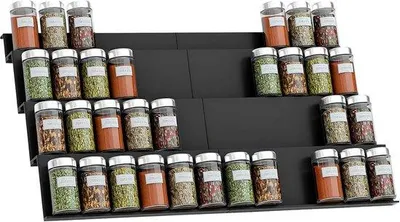 Produktbild von Famanu Kräuterregal für Schublade, Set aus 8 Kräuterorganisern, ausziehbar, für Schubladen von 30,4 cm bis 60,8 cm