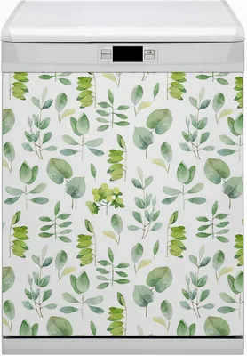 Produktbild von Küche Magnet für Spülmaschine  Abwaschbar 60x70 cm Geschirrspüle  - Blätter grün