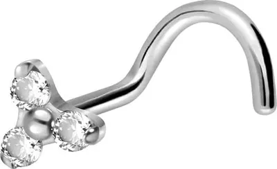 Produktbild von Nasenpiercing, Nasenstecker Titan Nasenstecker Spirale KRISTALLBLUME