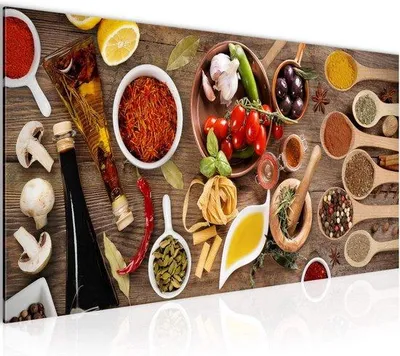 Produktbild von Famanu Wanddekoration Küchenbild Kräuter - Bunt und Modern