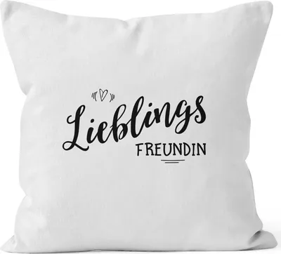 Produktbild von Kissenbezug Lieblingsfreundin Geschenk Kissen-Hülle Deko-Kissen 40x40 weiß unisize