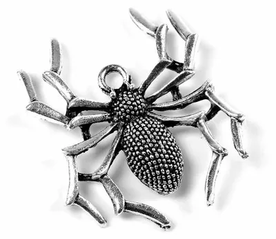 Produktbild von Vintageparts Anhänger Spinne Metalllegierung antik silberfarben 35x30mm, 2 Stück