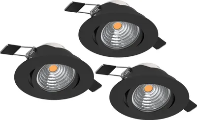 Productafbeelding van Set van 3 inbouwspots Saliceto zwart Ø 8,8cm - 6,4W