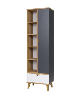 Image de Bibliothèque pour chambre d’enfant LARNACA – chêne doré / blanc / graphite