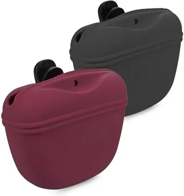 Productafbeelding van Famanu siliconen zakset, 2 stuks - Snackzakjes voor droog- en natvoer - Met magnetische sluiting en clip