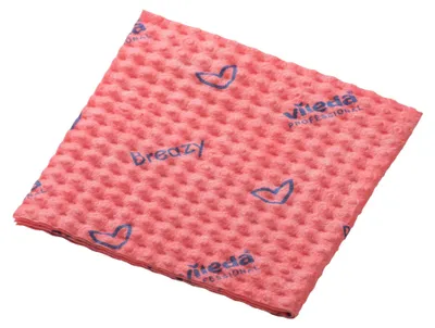 Produktbild von Vileda Professional,Microfasertuch Breazy,Rot,25 STK,Novolon-Technologie