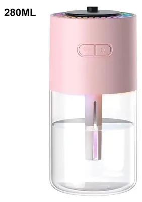 Produktbild von Mini-Luftbefeuchter mit Sternenhimmel-Projektion, LED-Licht und USB, 280 ml – Pink B