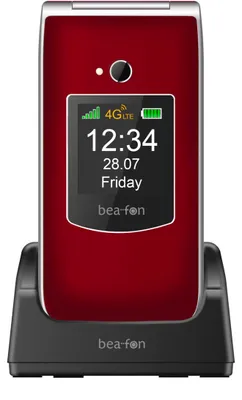 Produktbild von Beafon SL605 LTE, Klappgehäuse, Single SIM, 6,1 cm (2.4"), 1,3 MP, 1550 mAh, Schwarz, Rot