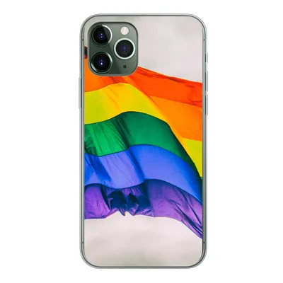 Produktbild von MuchoWow® Handyhülle Schutzhülle Hülle für iPhone 11 Pro Foto einer Regenbogenflagge Silikon Softcase Handy Hülle - Handy