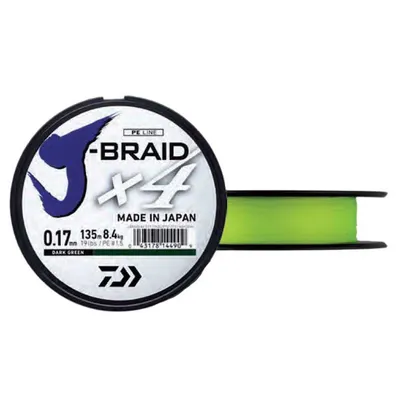 Produktbild von Daiwa Jbraid 4 Braid 135 M Yellow 0.070 mm