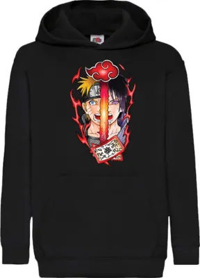 Produktbild von Kinder Kapuzenpullover Naruto Naruto V Sasuke 02, 5-6 Jahr - 116 / Schwarz