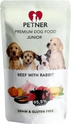 Image de Petner Premium nourriture pour chiens junior pour jeunes chiens au bœuf et au lapin 500g