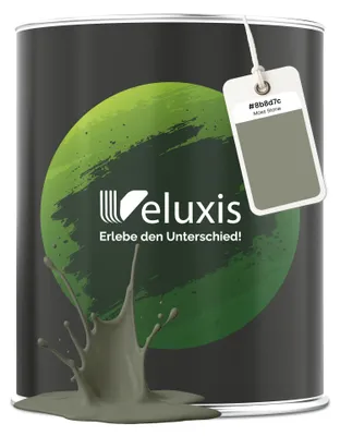 Produktbild von Wandfarbe Grün Moosgrün Matt Innenfarbe – Deckkraft Klasse 1, VOC-frei, Ohne Grundierung, Tropfarm – Wohnzimmer & Schlafzimmer – 2,5L – Veluxis (Moss Stone)