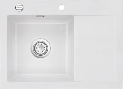 Produktbild von Auflagespüle KeraDomo MERA 70 SATIN mit Becken links und Excenterbedienung