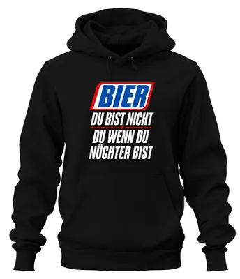 Produktbild von Bier Du bist nicht du wenn du Statement Sarkasmus JGA Hoodie Kapuzenpullover, Schwarz, S