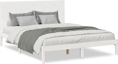Produktbild von vidaXL Massivholzbett Extra Lang ohne Matratze Weiß 140x210 cm