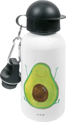 Produktbild von Mr. & Mrs. Panda Trinkflasche Avocado Glücklich - Weiß - Geschenk, Wasserflasche, Kindergarten, Chaos, Freude, Frucht, Getränkeflasche, Sportflasche, Kinder