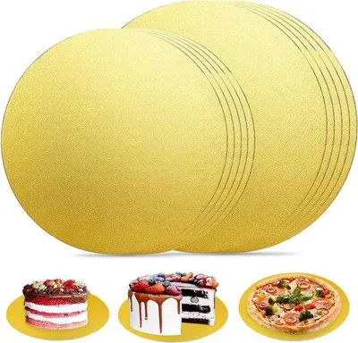 Immagine prodotto di Famanu, piatti per torte in argento – confezione da 10 pezzi, diametro 30 cm e 25 cm, spessore 2 mm