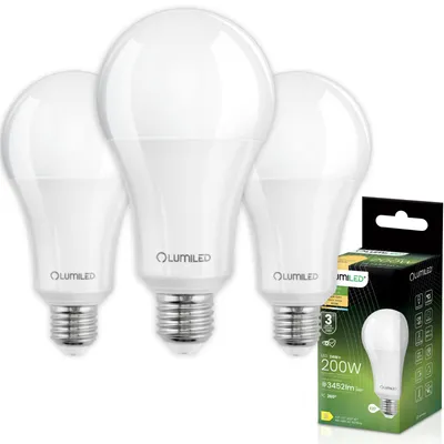 Produktbild von LUMILED A95 E27 LED Lampen, 3 Stück 24W (ersetzt 200W) 3452 lm 9,5 x 17 cm LED Leuchtmittel 3000K Warmweiß 260° 3er - Pack Birnen Lampe Glühbirne