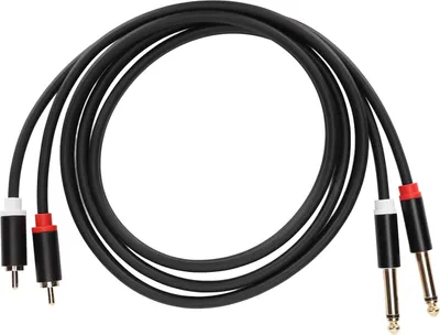 Produktbild von 1/4-Zoll-Dual-RCA-zu-Dual-TS-Kabel, 4,9 ft, 6,35 mm, 2 RCA-Anschlüsse zu 2 TS-Anschlüssen, Stereo-Verbindungskabel