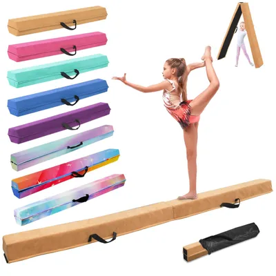 Produktbild von Turnbalk ausklappbar, 240 cm, mit rutschfesten Gummifüßen, für das Gleichgewichtstraining