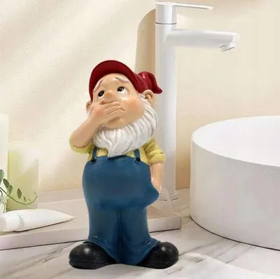 Zdjęcie produktu dla Krasnal ogrodowy figurka gnom skrzat żywiczny 15,5 cm dekoracja