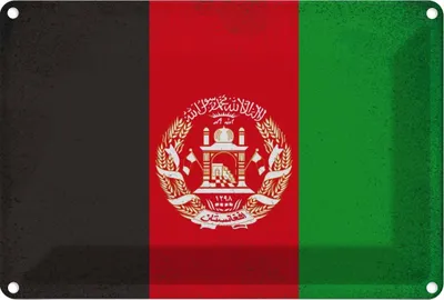 Produktbild von vianmo Blechschild 20x30 cm Afghanistan Vintage Flagge Fahne Wappen