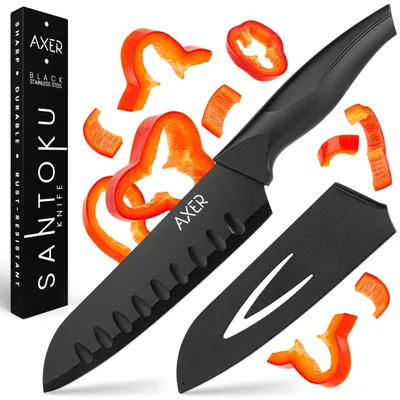 Productafbeelding van Axer Santoku mes - 18 cm lemmetlengte - groot Japans keukenmes - scherp