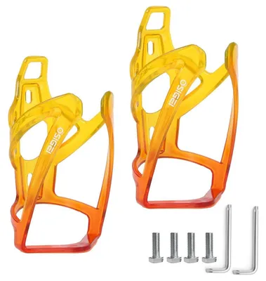 Immagine prodotto di Portaborracce per bicicletta, leggero, con effetto sfumatura di colore, giallo e rosso, set da 2, adatto per mountain bike e bici da corsa