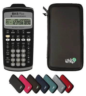 Produktbild von TI-BA II Plus inkl. WYNGS Schutztasche Schwarz - Finanzrechner - Basic Set