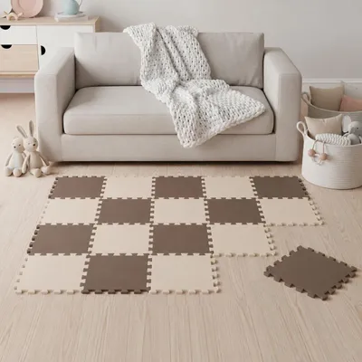 Produktbild von 18 Teile Baby Kinder Puzzlematte ab Null - 30x30 Puzzle Spielmatte Krabbelmatte, KI-generiertes Bild