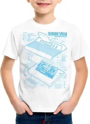 Produktbild von style3 VCS 2600 Heimcomputer Blaupause Kinder T-Shirt classic gamer