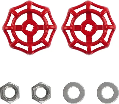 Productafbeelding van Metalen buitenkraan ronde wielgreep - Gietijzeren poortklep handwiel vervanging - Vierkante stift 7 x 7 mm - Wiel buitendiameter 63 mm
