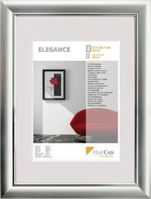 Produktbild von Kunststoff Bilderrahmen Elegance alu-metallic-silber, 61 x 91,5 cm