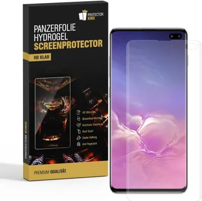 Produktbild von 1x Panzerfolie für Samsung Galaxy S10 Plus FULL-CURVED HYDROGEL Displayschutz HD KLAR Schutzfolie ANTI-SHOCK/ ANTI-KRATZ/ ANTI-BRUCH/ ANTI-SCHMUTZ