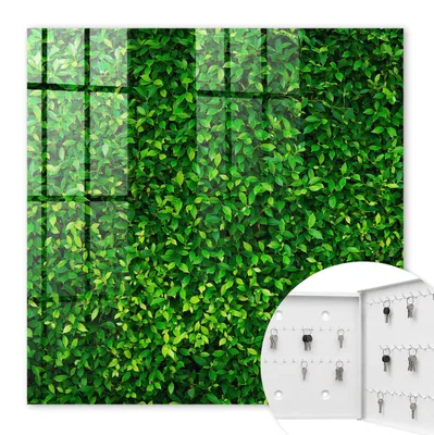 Produktbild von Metall Schlüsselkasten 30 x 30 cm - weißer Schlüsselschrank zur Wandmontage - wandhängende Schlüsselbox mit Tür - rechts öffnend - Schlüsselaufbewahrung für Flur - Büro - Arbeitszimmer - Werkstatt - Garage - Grüner Garten