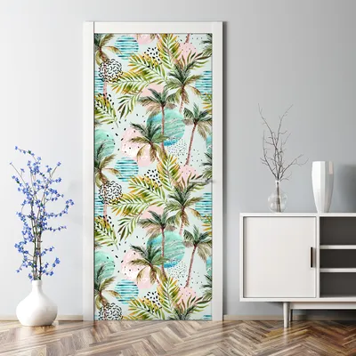 Produktbild von Dekorative Türposter selbstklebend Klebefolie Wandaufkleber Türaufkleber Frühling Abstrakt 70 x 200 cm