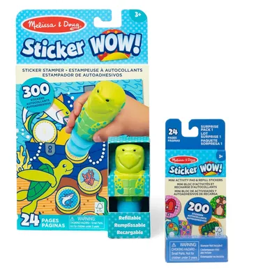 Imagen del producto de Set "Sticker Wow – Tortuga": Incluye un cuadernillo, sellos, pegatinas, 500 unidades, Melissa & Doug