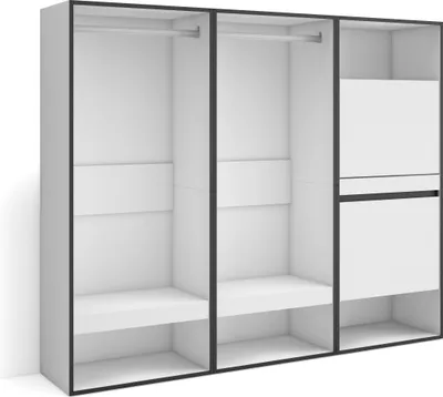 Produktbild von Offener Kleiderschrank, 180x35x145 cm, Für Schlafzimmer, Zimmer, Schuhschrank, Weiß