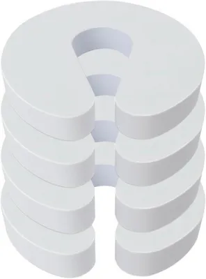 Immagine prodotto di Fermaporta di sicurezza, set da 4 pezzi, bianco, extra spessi, protezione per le dita, a forma di suola di scarpa, 9 x 9,5 x 2,2 cm