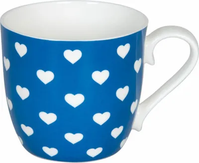 Image de Könitz Hearts Turquoise Mug, Coeurs, Tasse, Tasse à café, Bone China, Bleu, 400 ml, 11 2 057 2333