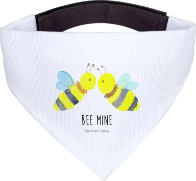 Produktbild von Mr. & Mrs. Panda Hunde-Halstuch Biene Liebe - Weiß - Geschenk, Tuch für Hunde, Halstuch Hund, Dreieckstuch