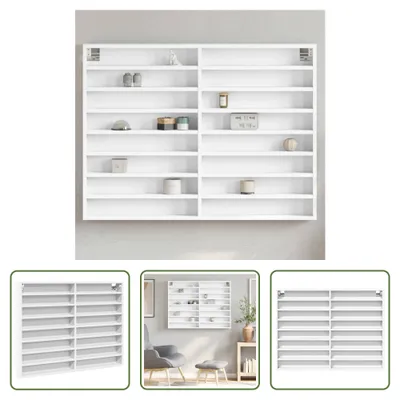 Obrázek produktu pro The Living Store Vitrína bílá 100x8,5x75 cm Materiál na bázi dřeva