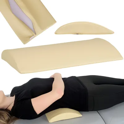 Produktbild von Habys Lenden-Halbrolle, Lagerungsrolle, Nackenkissen, Nackenrolle, Lagerungskissen für Massage und Therapie, Kniehalbrolle, 40x25x5cm Beige